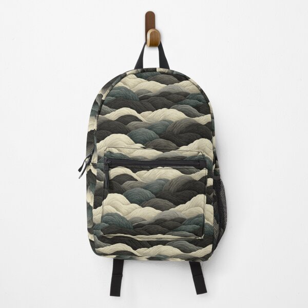 Item preview, Abstract Textured Waves Pattern in Neutral Green and Grey designed and sold by SmirkingDesigns.