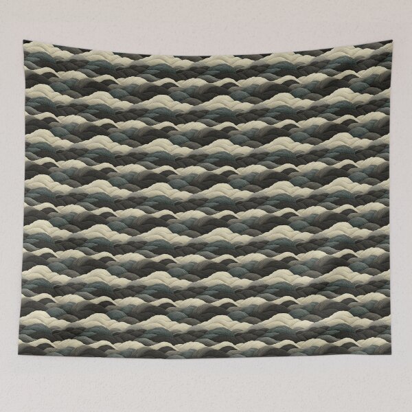Item preview, Abstract Textured Waves Pattern in Neutral Green and Grey designed and sold by SmirkingDesigns.
