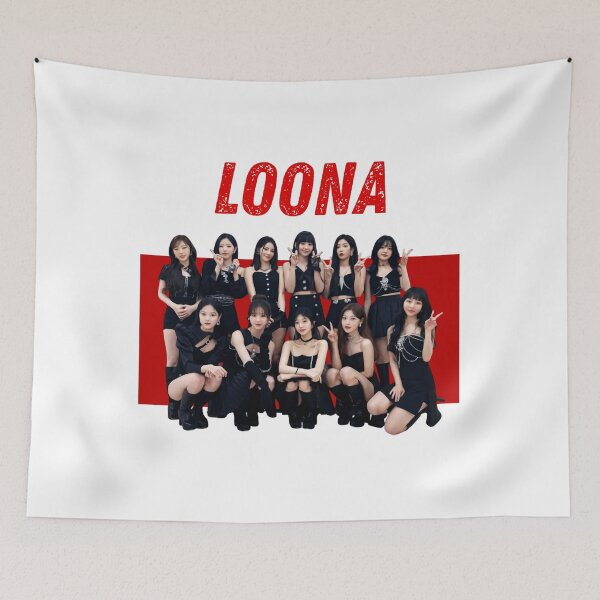 Item preview, Bold Red Background Loona Kpop Portrait designed and sold by SeeriaThom.