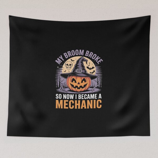 Item preview, My Broom Broke I Became A Mechanic Halloween  designed and sold by DigitaldeligArt.