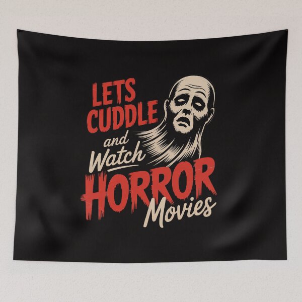 Item preview, Let's Cuddle and Watch Horror Movies designed and sold by AnimeManga2D.