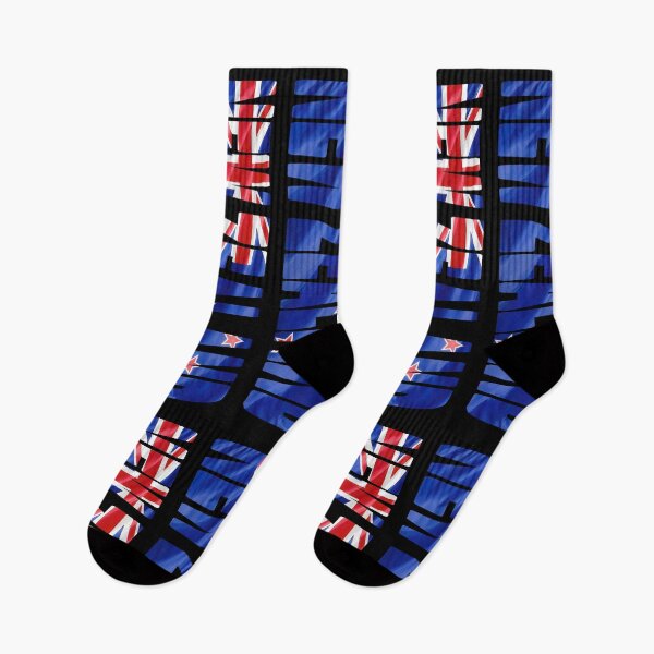 Item preview, NEW ZEALAND - Flag Flying in Wind cut to Letters Souvenir Sticker Shirt designed and sold by Adam Gormley.