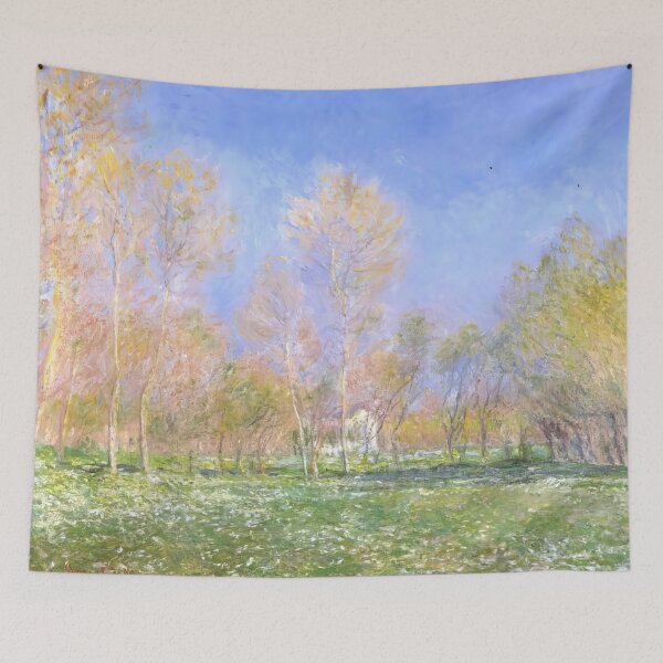 Item preview, Monet - Spring in Giverny 1890 Impressionist oil canvas painting designed and sold by Big Bang Canvas.