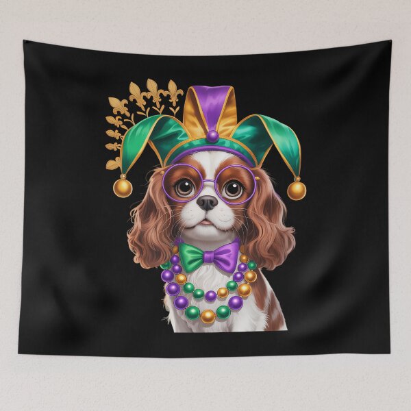 Item preview, Cocker Spaniel Dog Cute Puppy Hat Glass Mardi Gras Beads designed and sold by Morphologiona.