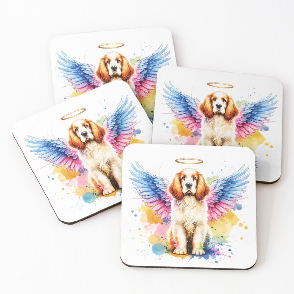 Item preview, Watercolor Clumber Spaniel Angel designed and sold by TheAnimalZ00.