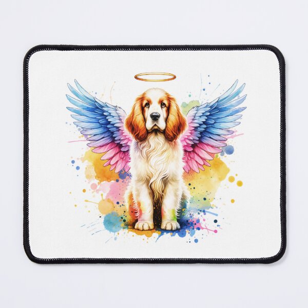 Item preview, Watercolor Clumber Spaniel Angel designed and sold by TheAnimalZ00.