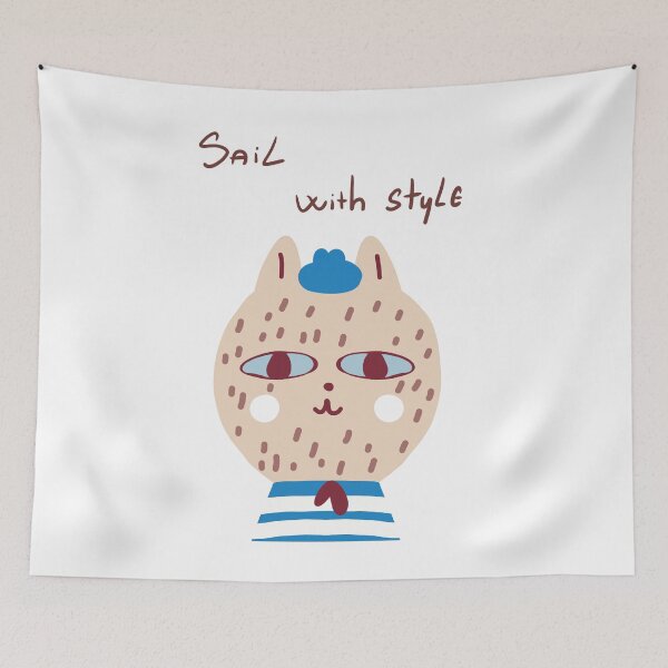 Item preview, Sail With Style Cute Cat Sailor Kawaii Illustration designed and sold by Mason-Pride.