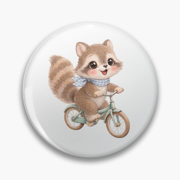 Item preview, Whimsical Raccoon Riding a Bicycle – Cute Cottagecore Woodland Illustration designed and sold by SirensSageStone.