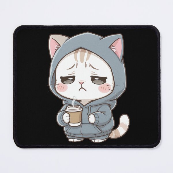 Item preview, Monday Mood Coffee Cat | Cute Kawaii Chibi Cat Work Humor designed and sold by ColorSplash123.