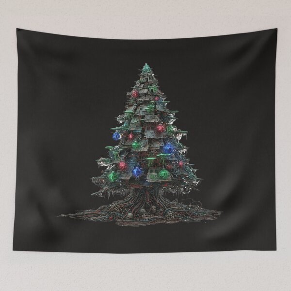 Item preview, Cyber-Zombie Circuit Tree Dystopian Yuletide Rave designed and sold by Thaivi Design.