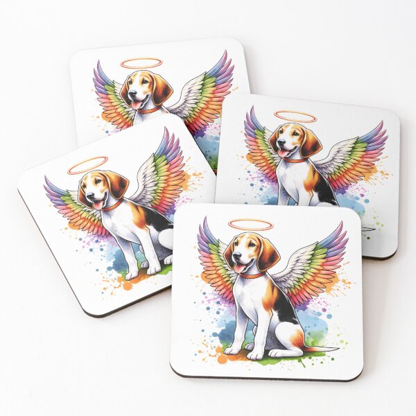 Item preview, Watercolor English Foxhound Angel designed and sold by TheAnimalZ00.