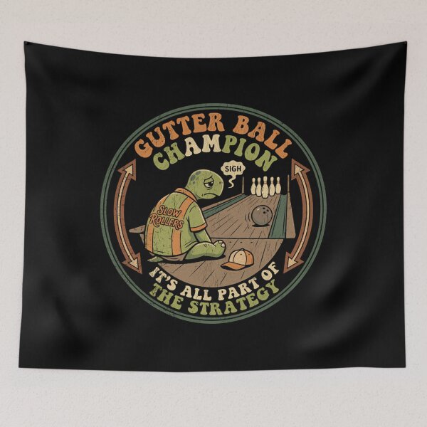 Item preview, Funny Turtle Bowling Gutter Ball Champion Retro Sports Team designed and sold by Mason-Pride.