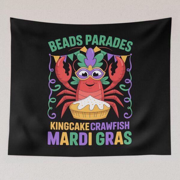 Item preview, Beads Parades Kingcake Crawfish Mardi Gras designed and sold by Morphologiona.