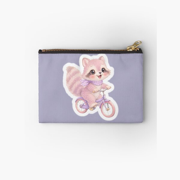 Item preview, Pastel Raccoon on a Bicycle – Cute Babycore Woodland Illustration designed and sold by SirensSageStone.