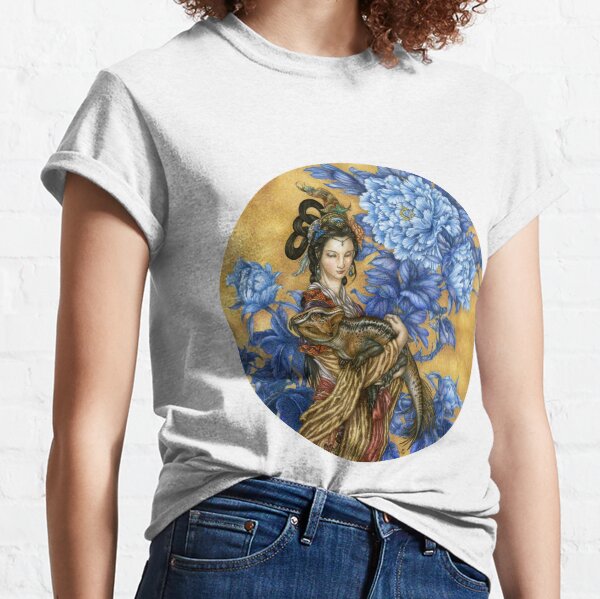 Lady with an Archaeoceratops Classic T-Shirt