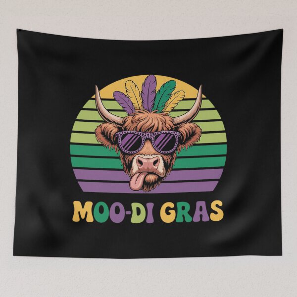 Item preview, Mardi Gras Cow Heifer Beads Carnival Farm Animal designed and sold by Morphologiona.