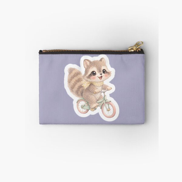 Item preview, Whimsical Raccoon on a Bicycle – Neutral Cottagecore Woodland Art designed and sold by SirensSageStone.