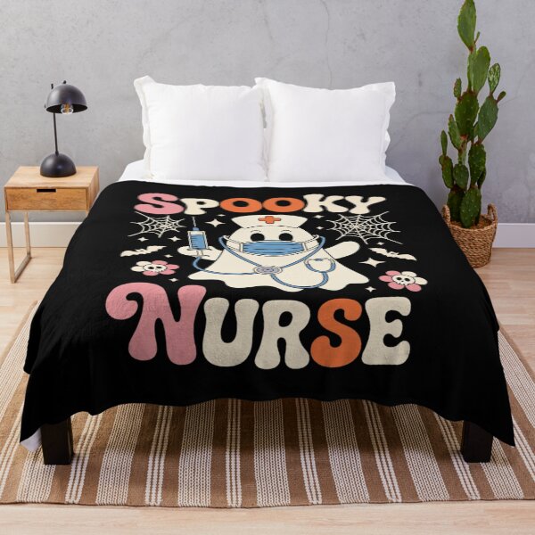 Item preview, Spooky Nurse Ghost Halloween Cute Groovy Nursing Halloween  designed and sold by MarkLeedsArt.