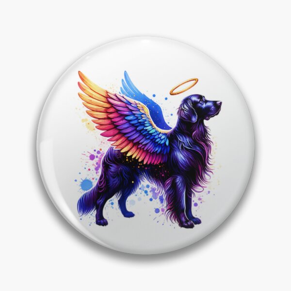 Artikelvorschau, Aquarell-Flat Coated Retriever Angel entworfen und verkauft von TheAnimalZ00.