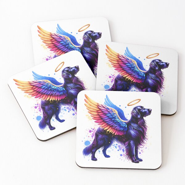 Item preview, Watercolor Flat Coated Retriever Angel designed and sold by TheAnimalZ00.