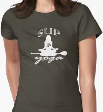 SUP yoga pose Stand Up Paddle Boarding Women's Fitted T-Shirt