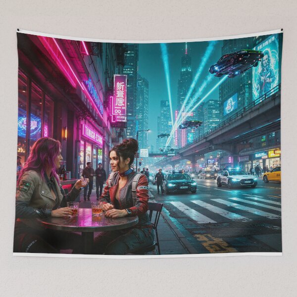 Item preview, Cyberpunk chat on the streets of Night City designed and sold by aykiradesigns.