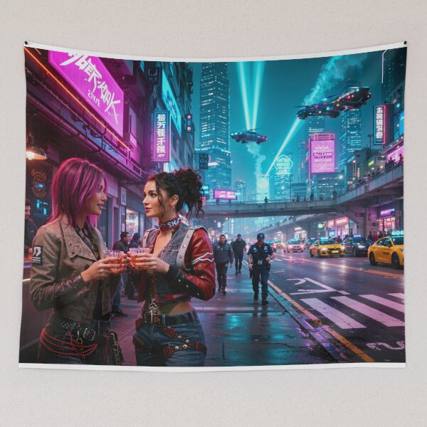 Item preview, Talking outside a bar in Night City designed and sold by aykiradesigns.