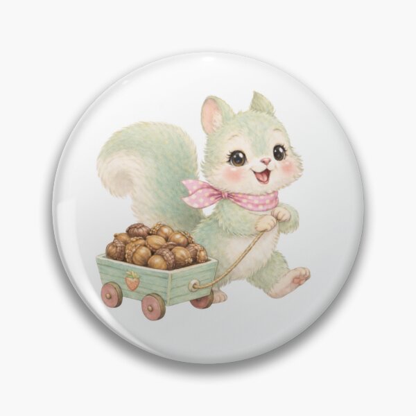 Item preview, Whimsical Squirrel Pulling a Wagon – Cute Woodland Cottagecore Illustration designed and sold by SirensSageStone.