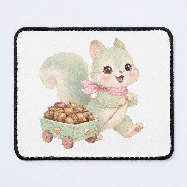 Item preview, Whimsical Squirrel Pulling a Wagon – Cute Woodland Cottagecore Illustration designed and sold by SirensSageStone.