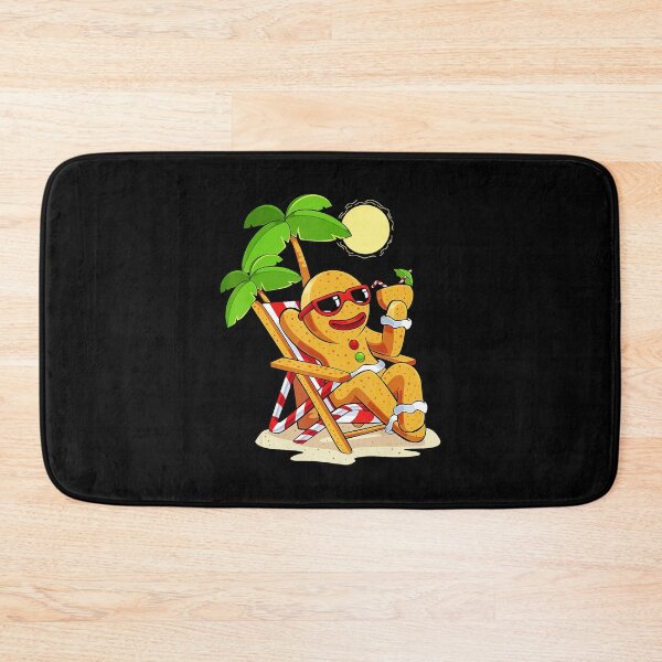 Item preview, Summer Christmas Gingerbread Man Beach Holiday  designed and sold by WayTBeenkenArt.