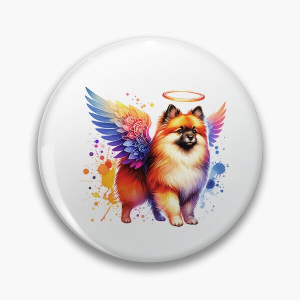 Item preview, Watercolor German Spitz Angel designed and sold by TheAnimalZ00.
