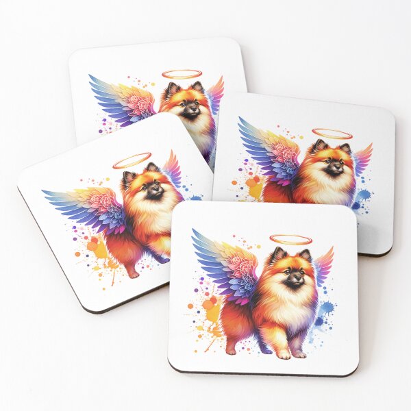Item preview, Watercolor German Spitz Angel designed and sold by TheAnimalZ00.