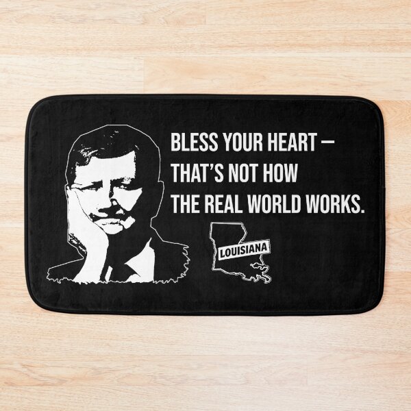 Aperçu de l'œuvre John N. Kennedy - Que Dieu vous bénisse — Louisiana Reality Check - T-shirt réservé aux chemises foncées créée et vendue par EmersionPrints.