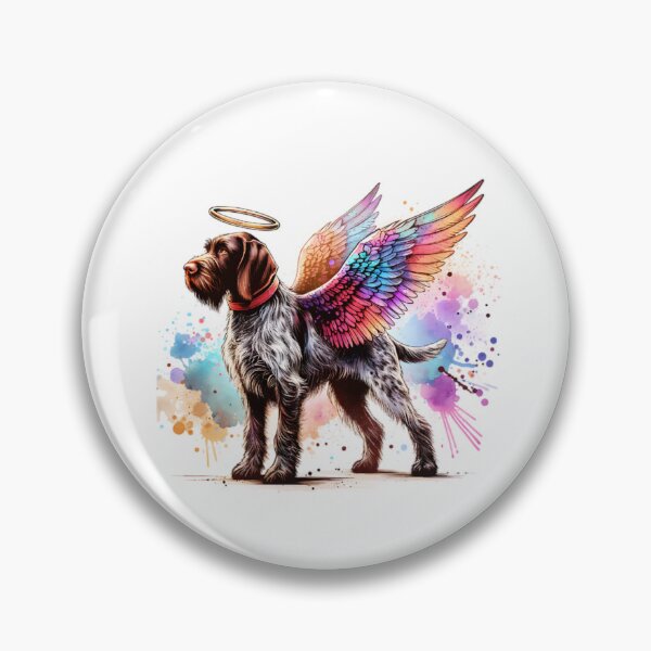 Item preview, Watercolor German Wirehaired Pointer Angel designed and sold by TheAnimalZ00.