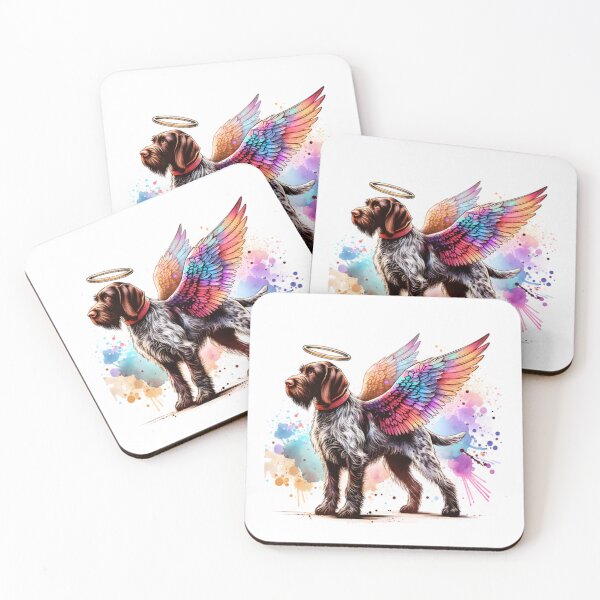 Item preview, Watercolor German Wirehaired Pointer Angel designed and sold by TheAnimalZ00.