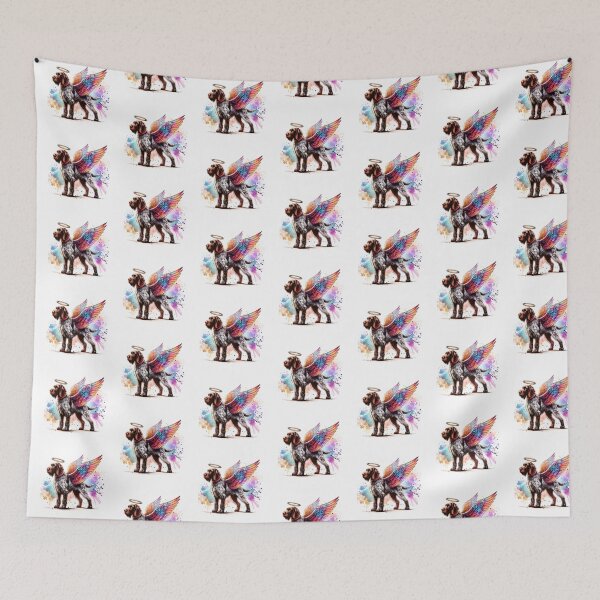 Item preview, Watercolor German Wirehaired Pointer Angel designed and sold by TheAnimalZ00.