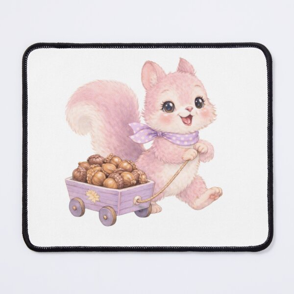 Item preview, Pastel Squirrel with Acorn Wagon – Cute Babycore Woodland Illustration designed and sold by SirensSageStone.