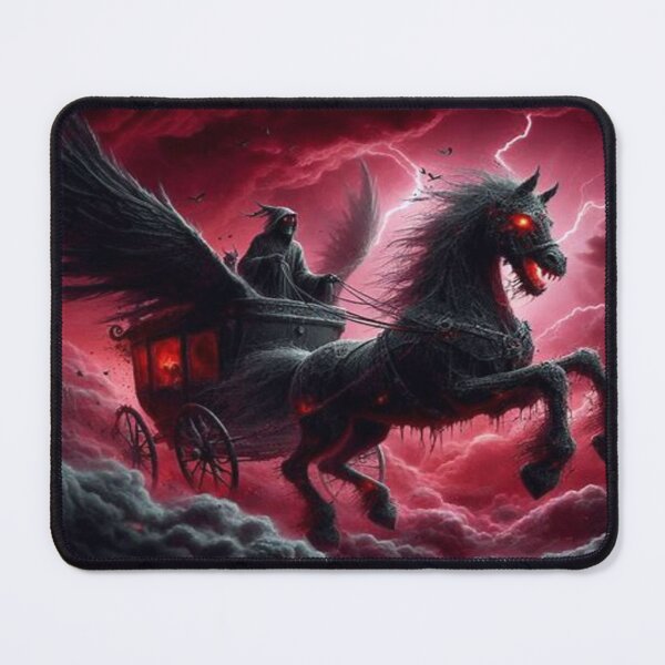 Item preview, Gothic Dark Pegasus Carriage - Grim Reaper Undead Stallion in Crimson Storm designed and sold by FaresTes.