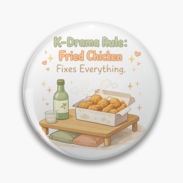 Item preview, K-Drama Rule: Fried Chicken Fixes Everything | K-Drama Food Sticker designed and sold by Soft Seoul Studio.