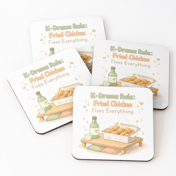 Item preview, K-Drama Rule: Fried Chicken Fixes Everything | K-Drama Food Sticker designed and sold by Soft Seoul Studio.