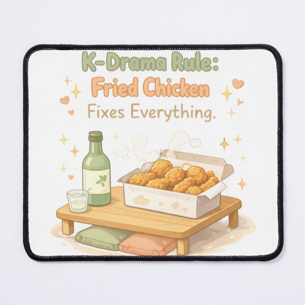 Item preview, K-Drama Rule: Fried Chicken Fixes Everything | K-Drama Food Sticker designed and sold by Soft Seoul Studio.