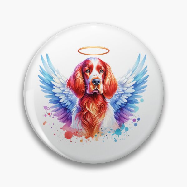 Item preview, Watercolor Irish Red And White Setter Angel designed and sold by TheAnimalZ00.