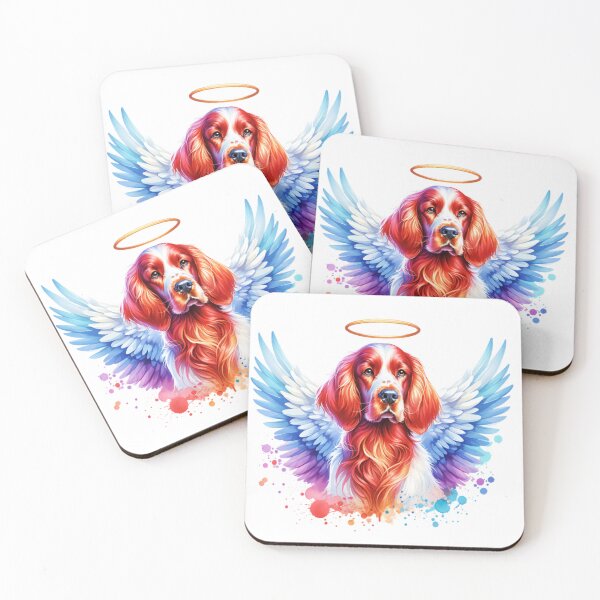 Item preview, Watercolor Irish Red And White Setter Angel designed and sold by TheAnimalZ00.