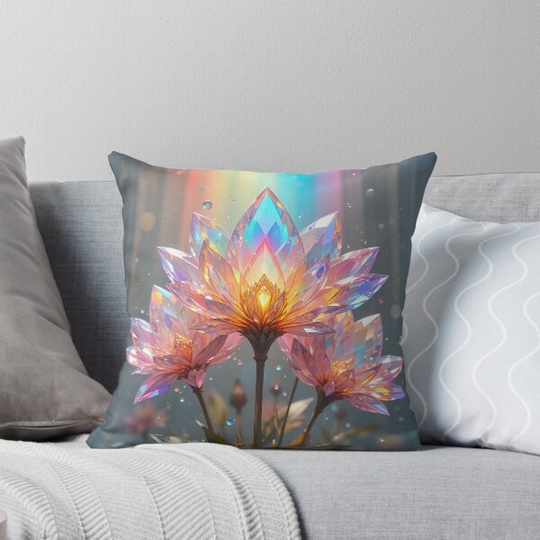 Item preview, Prismatic Crystal Bloom – Rainbow Light Fantasy Flower Illustration designed and sold by PixPixari.