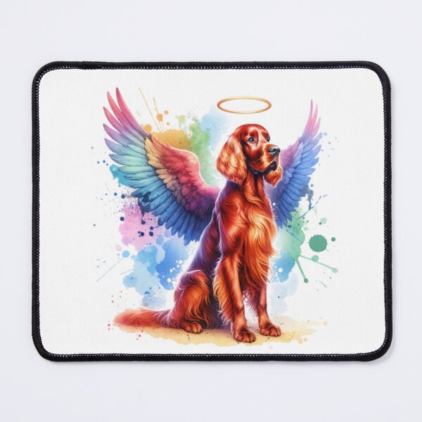 Artikelvorschau, Aquarell Irischer Setter Engel entworfen und verkauft von TheAnimalZ00.