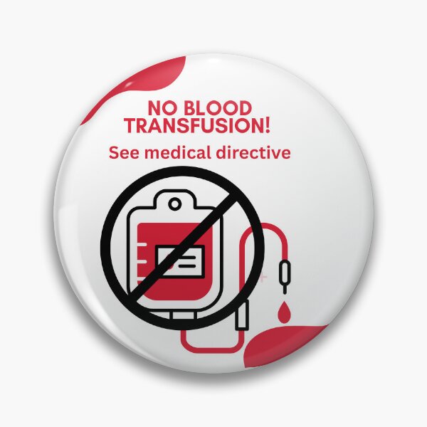 Item preview, No Blood Transfusion Sticker (Medical Alert) designed and sold by GiftableGems.