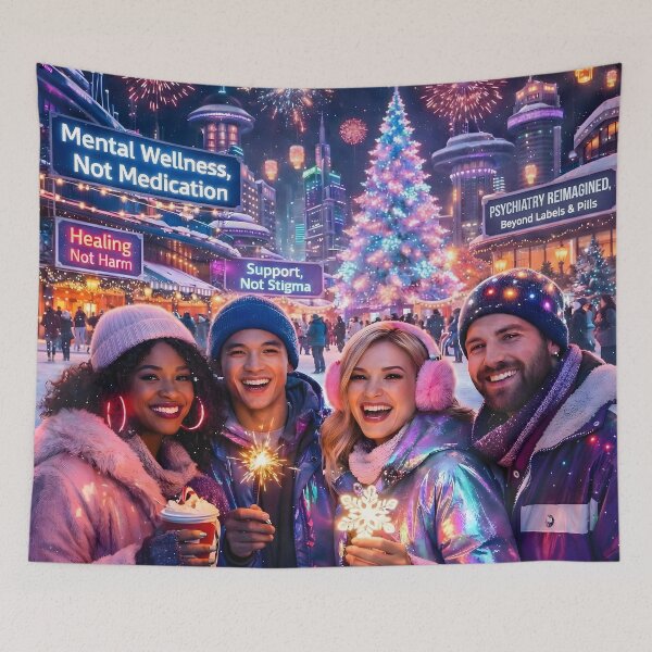 Item preview, Synthwave Christmas Psychiatry Future Reimagined designed and sold by DreamWavePix.