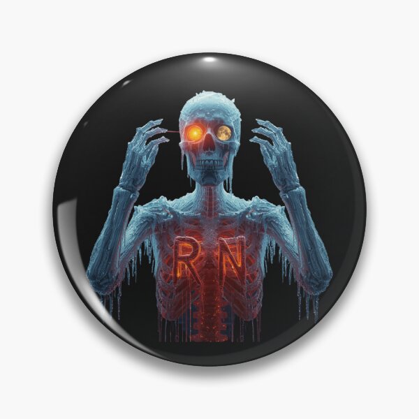 Item preview, Frozen Heart RN Nurse - Icy Skeleton with Fiery Passion Healthcare Art designed and sold by Mr-Nurse.
