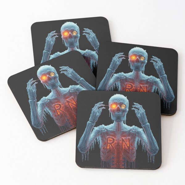 Item preview, Frozen Heart RN Nurse - Icy Skeleton with Fiery Passion Healthcare Art designed and sold by Mr-Nurse.