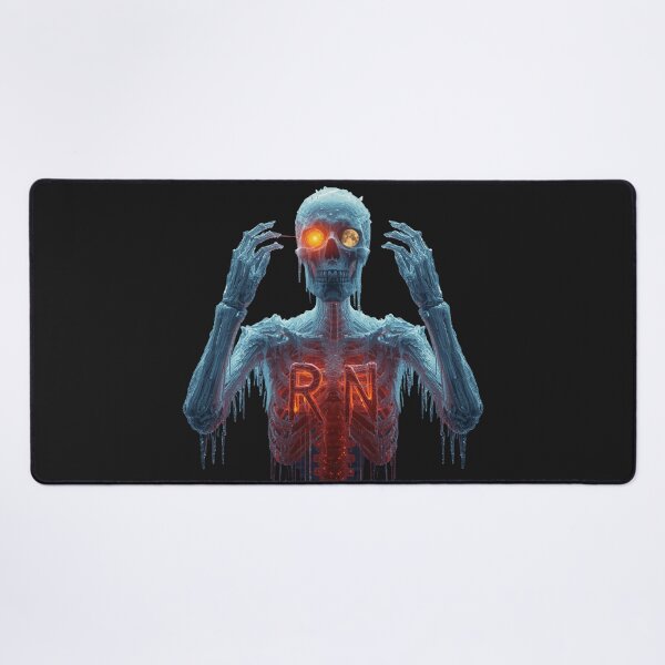 Item preview, Frozen Heart RN Nurse - Icy Skeleton with Fiery Passion Healthcare Art designed and sold by Mr-Nurse.